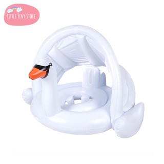  nnshop [พร้อมส่ง] Baby Swan ห่วงยางสอดขา มีหลังคาบังแดด ห่วงยางสำหรับเด็ก