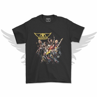 คอลูกเรือเสื้อยืดคอกลมเสื้อยืด ลาย AEROSMITH AEROSMITH BAND V3ผ้าฝ้ายแท้