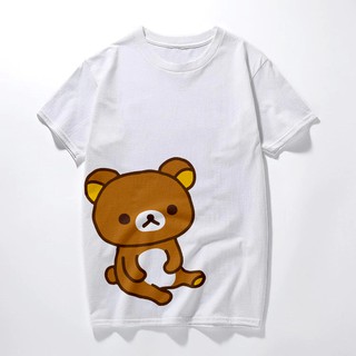 HH 👕เสื้อยืดลาย Rilakuma สุดน่ารัก ใส่ได้ทั้งชายและหญิง Unisex เสื้อยืดผ้าฝ้าย