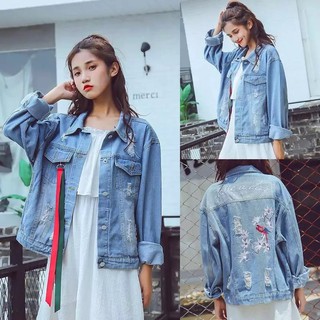 CICISHOP🍓พร้อมส่ง🍍เสื้อแจ็คเก็ตยีนส์ งานเกาหลี(678)