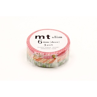 mt slim deco D (MTSLIM19) / เทปตกแต่งวาชิ รุ่น slim ลาย deco D แบรนด์ mt masking tape ประเทศญี่ปุ่น