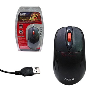 เมาส์ USB Mouse oker เหมาะกับการเล่นเกมส์หรือทำงาน 1200DPI