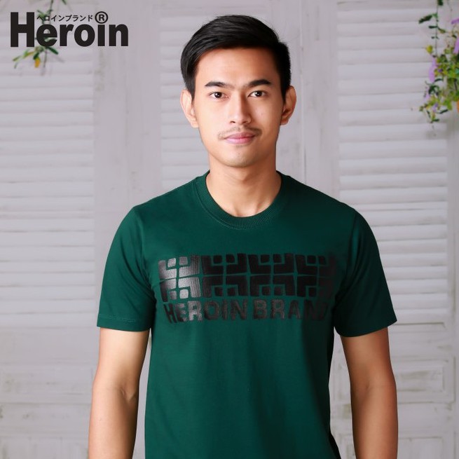 เสื้อยืดผู้ชายไซต์ใหญ่ Heroin เสื้อยืดสีเขียว รุ่นสโตน Stone (แจกโค้ด NEWHEOF ลด 80฿) เสื้อยืดผู้ชายสวยๆ  แจ้งสีในแชท