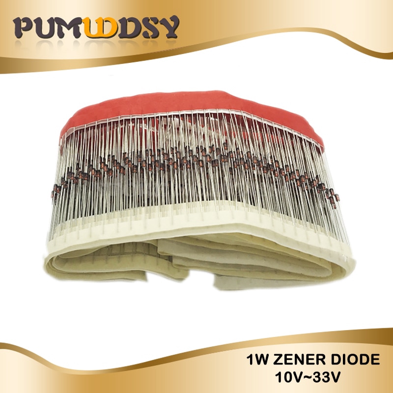 ซีเนอร์ไดโอด 1W DO-41 10V 11V 12V 13V 15V 16V 18V 20V 22V 24V 27V 30V 33V 1N4740 1N4742 1N4743 1N474