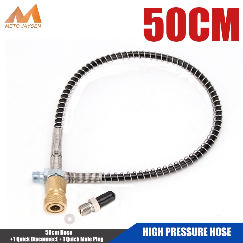 Pcp ปั๊มลม 20 ซม. 50 ซม. 100 ซม. M10x1 ท่อแรงดัน 6000psi อุปกรณ์นิวเมติกพร้อมห่อสปริง