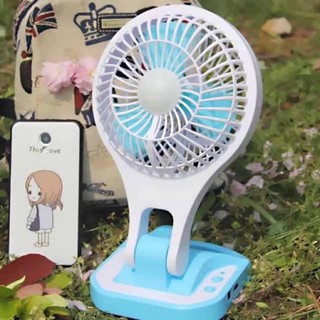 พัดลมพกพา mini fan พร้อมไฟ LED พัดลมชาร์จแบต พัดลมแบบเน็ตไอดอล พัดลมUSB