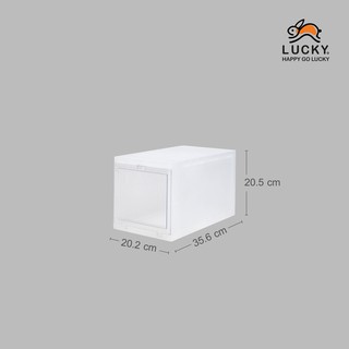 LUCKY HOME กล่องรองเท้าใสแบบเปิดฝาหน้า LF-120 ขนาด (กว้างxลึกxสูง): 20.2 x 35.6 x 20.5 cm