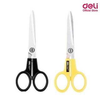 กรรไกร Deli stainless steel Scissors 6013 กรรไกรสแตนเลส เดลี่ ขนาด 7 นิ้ว คละสี (1อัน)