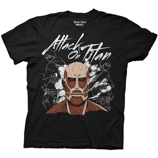 เสื้อยืดโอเวอร์ไซส์เสื้อยืด พิมพ์ลาย Attack On Titan Dark Titan Group สําหรับผู้ชายS-3XL