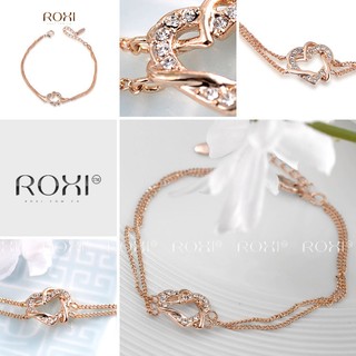 ROXI สร้อยข้อมือ ROXI ลายหัวใจ 2 ดวงซ้อนทับกัน ประดับ  Austrian Crystals ดีไซน์สวยหวานน่ารักมากค่ะ