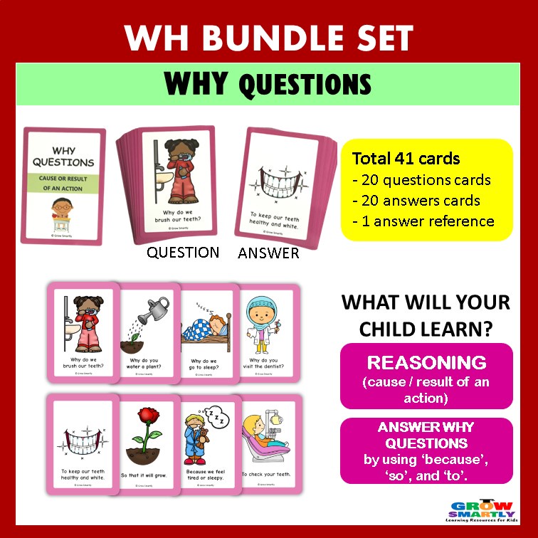 WH คําถาม BUNDLE ชุดการ์ดเพื่อการศึกษาการ์ดแฟลชภาษาอังกฤษส รูปที่ 7