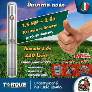 ปั๊มบาดาล ทอร์ค 2นิ้ว 1.5HP 10ใบ 220V TORQUE ปั๊มน้ำอิตาลี ซัมเมอร์ส บาดาล ซับเมอร์ส ซับเมิร์ส ปั๊มน้ำ บ่อบาดาล