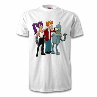 ราคาถูกเสื้อยืดcalfuturama fry leela bender การ์ตูน unisex เสื้อยืด futurama เมิร์ช futurama เมิร์ชS-5XL