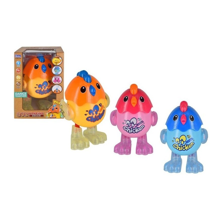 fujitoys.shop EM-130B ของเล่นไก่เต้นรำ มีเสียงไฟ ของเล่นใส่ถ่าน ปลีกตัวละ