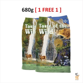 Taste of The Wild Rocky Mountain 680g [ 1 แถม 1 ] อาหารแมว รสเนื้อกวางย่าง และ แซลม่อนรมควัน Venison &amp; Salmon