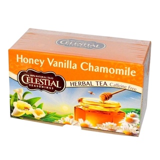 ซีเลสเทียล ชาคาโมมายวนิลาน้ำผึ้ง สูตรชาไร้คาเฟอีน Celestial Honey Vanilla Chamomile Tea Caffeine Free 47g.