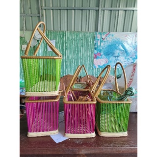 ตะกร้าสี่เหลี่ยมทรงกระเป๋า 6"x10"x6"