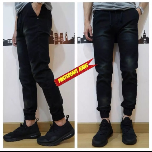 Jogger Jean Denim มิดไนท์ดำฟอกสนิม มีจุใจถึงไซส์ 54!!