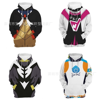 เสื้อแจ็กเก็ตกันหนาว มีฮู้ด พิมพ์ลายโปเกม่อน 3 มิติ สําหรับผู้ชาย และผู้หญิง