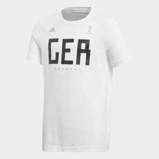 ราคาADIDAS อาดิดาส เสื้อยืด ฟุตบอลโลก สีขาว ผู้ชาย เยอรมนี  Mens Soccer Football T-Shirt Germany TEE World Cup CW1786 W