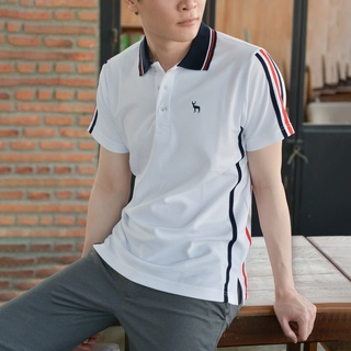 POLOLAND เสื้อโปโลชายทรงตรง รุ่นกะลาสีเรือ - สีขาว (+2 สี)