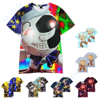 Fnaf เสื้อยืดแขนสั้นลําลอง พิมพ์ลายดวงจันทร์ Sundrop สําหรับเด็กผู้ชาย และเด็กผู้หญิง