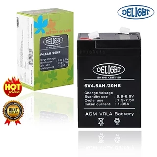 DELIGHTแบตเตอรี่6V4.5AH/20HRแบตเตอรี่แบบแห้ง