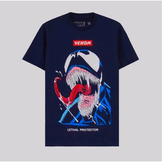 เสื้อยืดเวน่อม มาร์เวล Venom Marvel การ์ตูนลิขสิทธิ์แท้ รุ่น 0718TA-943 สีกรม SupercomicsS-5XL