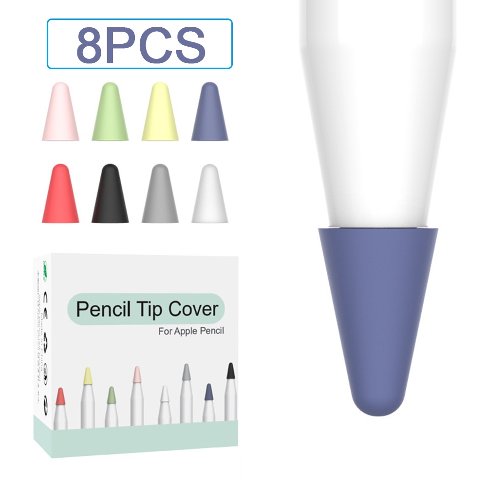 เคสปลายปากกาสไตลัส ซิลิโคน แบบเปลี่ยน สําหรับ Apple Pencil 1 2 8 ชิ้น