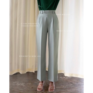 MIST OF RAIN - Tuesday Pants - Green กางเกงขายาว