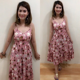 Maxi dress เดรสยาวสายเดี่ยว ใส่รับซัมเมอร์ ใส่ไปทะเลผ้าดีมาก