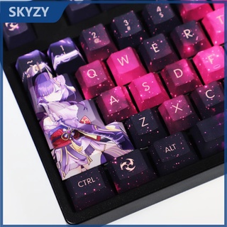 Genshin Impact keycap โปรไฟล์เชอร์รี่ Beelzebul อะนิเมะธีม PBT Dye sublimation คีย์บอร์ด keycap 108 ปุ่ม