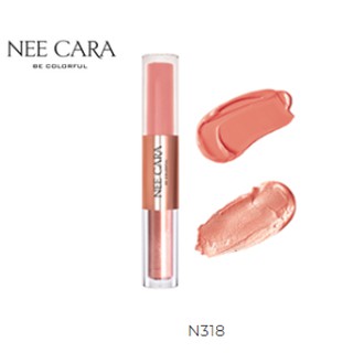 (แท้) Nee Cara Long Last 2 In 1 Eyeshadow Liquid Glitter Matte 3.5g*2 นีคาร่า ลง ลาช อายแชโดว์ กลิตเตอร์ N318