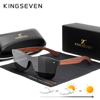 Kingseven แว่นตากันแดด เลนส์โพลาไรซ์ ไม้ธรรมชาติ โฟโตโครมิก แฟชั่นสําหรับผู้ชาย และผู้หญิง