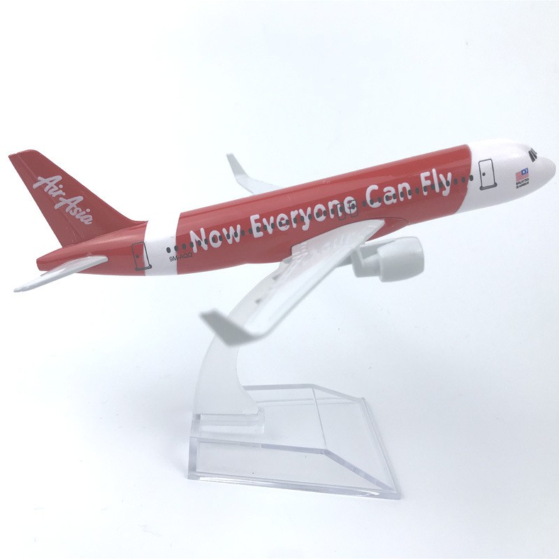 [16cm] โมเดลเครื่องบิน Air Asia Everyone can fly 320 (Aircraft Model) วัสดุทำจากเหล็ก พร้อมฐาน ของเล่น ของสะสม
