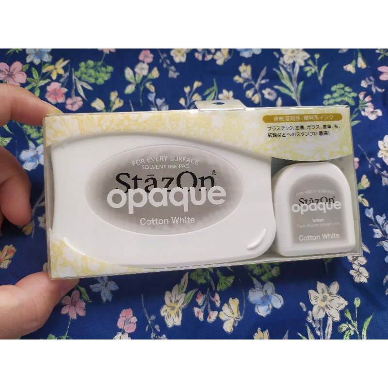 sz110 stazon opaque cotton white หมึกปั้มกันน้ำ สีขาว อเนกประสงค์ made in japan พร้อมส่ง