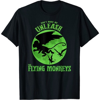 เสื้อเชิ้ต ผ้าฝ้ายแท้ พิมพ์ลาย Dont Make Me Unleash Flying Monkeys Witch คุณภาพสูง สําหรับปาร์ตี้ฮาโลวีนS-5XL