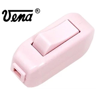วีน่าVENA สวิตซ์ไฟกลางทาง เปิดปิดไฟ ขันน็อต ชมพู เขียว เทา.คละสี Cord Switch On-Off 6A 250V รุ่น PS0621 ไม่ลามไฟ
