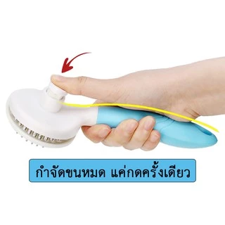 PP-002 แปรงหวีขนสัตว์เลี้ยง รุ่นกดขนออกอัตโนมัติ – ขนนุ่ม ไม่พัน แปรงสะดวกในคลิกเดียว! 🐶🐱