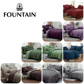 🌈 Fountain🌈 ครบชุด ผ้านวม+ผ้าปู สีพื้น▪️ของแท้