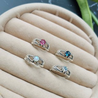 Together  Rings แหวน together​ ​ลอนดอนบลูโทพาส  มูนสโตน​ โอปอล ทับทิม ตัวเรือนเงินแท้ 925