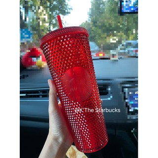 📍พร้อมส่ง📍STARBUCKS®  Red Studded Cold Cup 24oz. แก้วหนามแดง พร้อมถุงผ้า