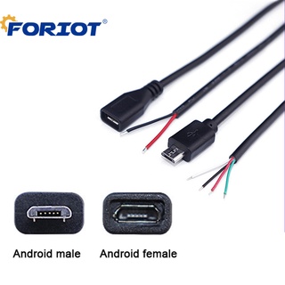 Foriot สายชาร์จ USB ไมโคร หัวเดียว 2 4 แกน ตัวผู้ ตัวเมีย สําหรับ Android