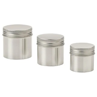 มีสต๊อก IKEA ANILINARE อานิลีนาเร กล่องโลหะพร้อมฝา 3 ใบ, โลหะ