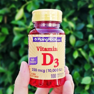 80% OFF Sale!! EXP. 05/2023 วิตามินดี 3 High Potency Vitamin D3: 10,000 IU 100 Quick Release Softgels (Piping Rock®)