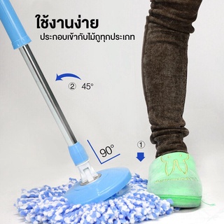 ผ้าม็อบไมโครไฟเบอร์ หนาพิเศษ 34x4 cm สีน้ำเงิน HomeHuk Standard Mop น้ำเงิน ชิ้น ไม้ถูพื้น ไม้รีดน้ำ Microfiber mop extr