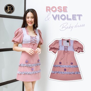 BLT BRAND การันตีเสื้อผ้าแบรนด์แท้ เสื้อผ้าแบรนด์แท้การันตี มินิเดรส ROSE VIOLET