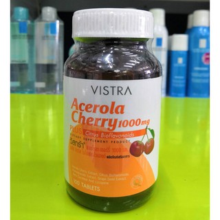 Vistra Acerola Cherry 1000mg วิสทร้า อะเซโรล่า เชอร์รี่ ขนาด 100 เม็ด