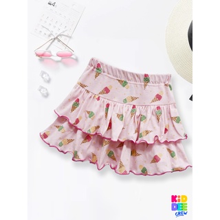 KiddeeCrew กระโปรงเด็ก กระโปรงสั้นชมพูลายไอศกรีม ice cream pink mini skirt เหมาะสำหรับอายุ 2-10 ปี