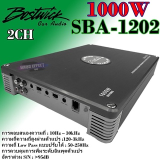 มีพร้อมจัดส่งทันที เพาเวอร์แอมป์ 2CH. ขับ 1000W BOSTWICK SBA-1202 เสียงดีครบเครื่อง